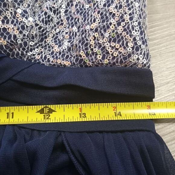 Sequin Hearts Fairycore Tube Party Dress Size 13 Dark Navy NWT - Picture 8 of 9